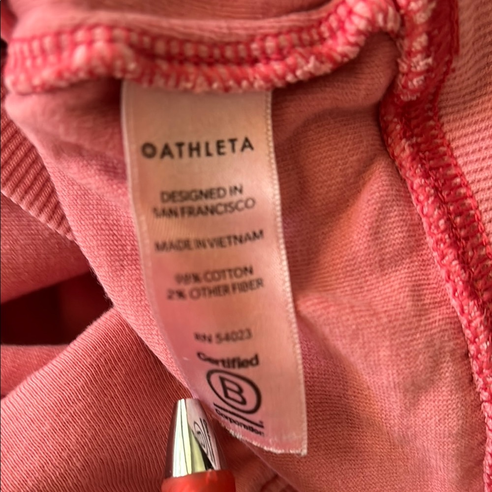 Athleta Women Sweatshirt Medium Pink Crew Neck Long Sleeve Pullover - Picture 3 of 6